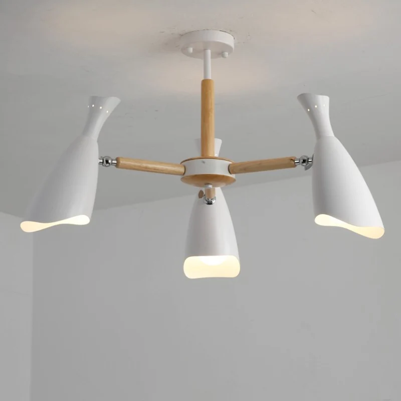 Plafonnier semi-encastré en fer à large évasement modernisme, 3/5 têtes, 27,5"/33,5" de largeur, luminaire de plafond en b...