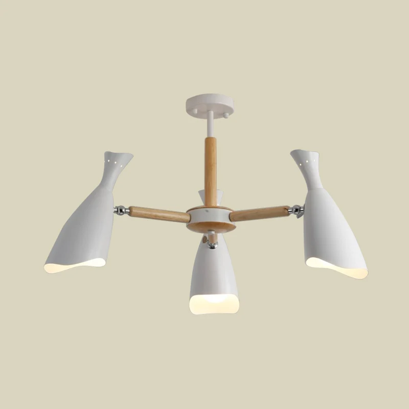 Plafonnier semi-encastré en fer à large évasement modernisme, 3/5 têtes, 27,5"/33,5" de largeur, luminaire de plafond en b...
