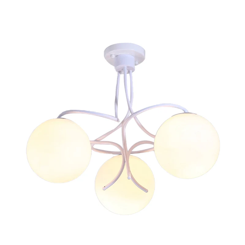 Plafonnier semi-encastré rond noir/blanc en verre laiteux traditionnel, 3/5 lumières, plafonnier de salon Clearhalo