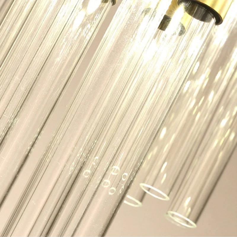 Plafonnier semi-encastré Spoutnik doré postmoderne à 7 têtes en cristal cannelé Clearhalo