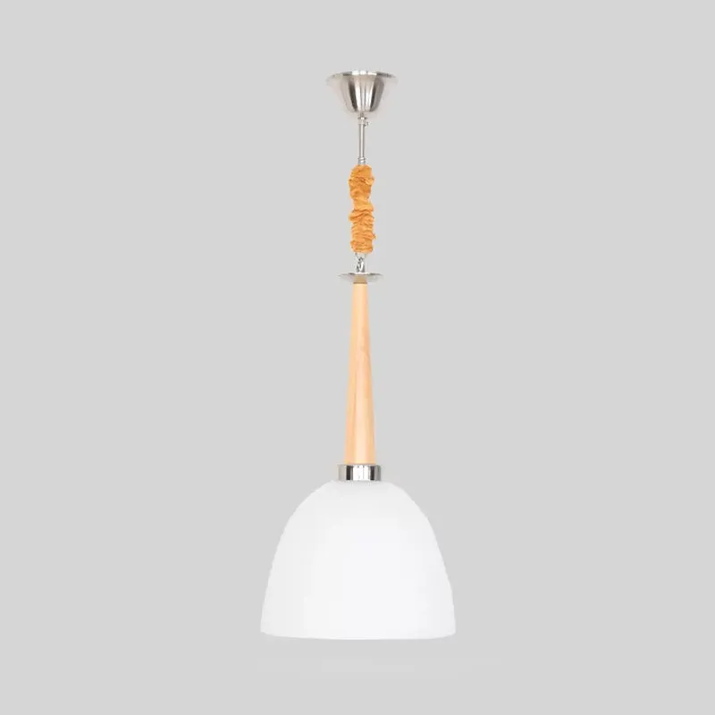 Plafonnier simple à 1 tête, dôme beige, suspension avec abat-jour en verre prismatique blanc, 11,5"/14" de large Clearhalo