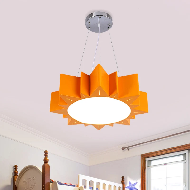 Plafonnier suspendu en acrylique de Style enfants, lustre LED jaune/bleu/vert, luminaire décoratif de plafond, idéal pour...