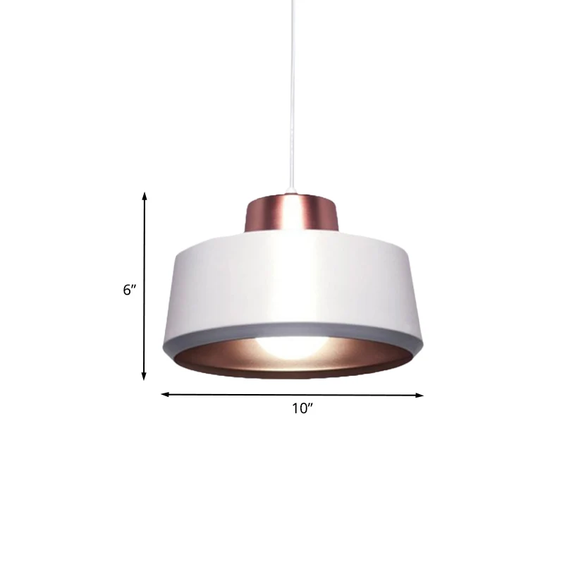 Plafonnier suspendu circulaire nordique moderne en métal à 1 lumière pour salle à manger en blanc Clearhalo