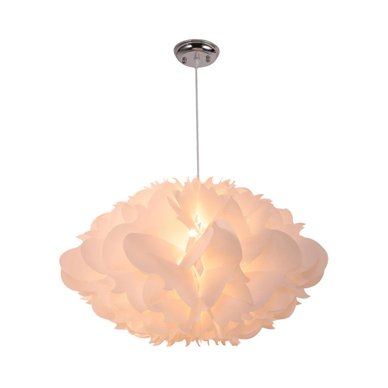 Plafonnier suspendu Cloud Art Déco en acrylique, 1 lumière, suspension blanche pour salle à manger, 16"/23,5" de large Cle...