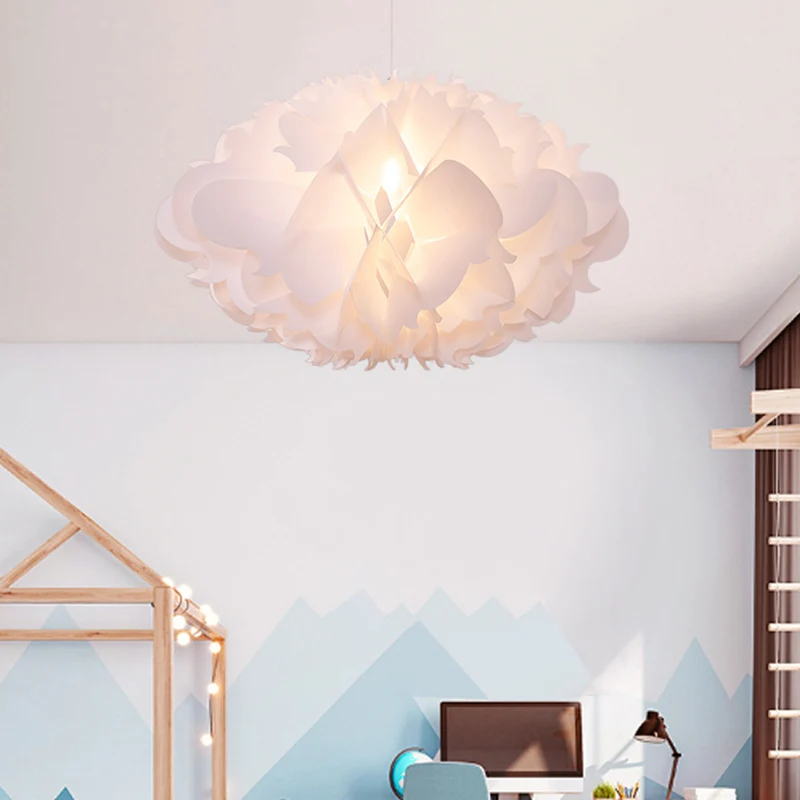 Plafonnier suspendu Cloud Art Déco en acrylique, 1 lumière, suspension blanche pour salle à manger, 16"/23,5" de large Cle...