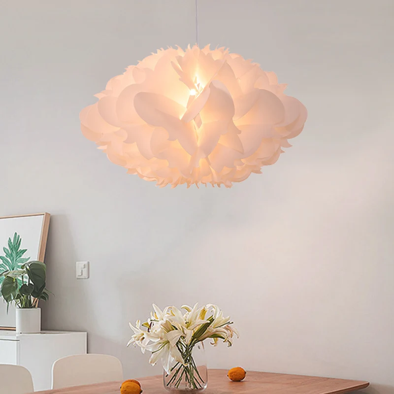 Plafonnier suspendu Cloud Art Déco en acrylique, 1 lumière, suspension blanche pour salle à manger, 16"/23,5" de large Cle...