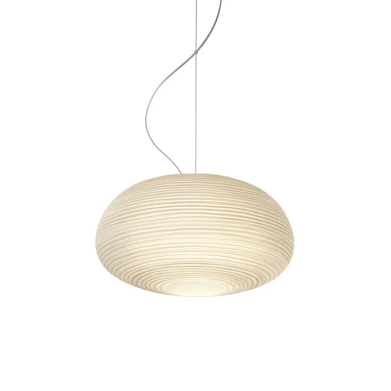 Plafonnier suspendu Cocoon Post moderne en verre nervuré 1 lumière blanche Clearhalo