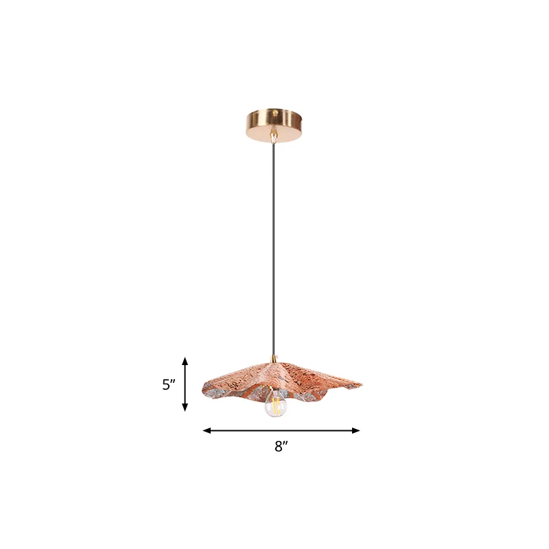 Plafonnier suspendu Country Lotus, 1 tête, pendentif en métal en laiton pour salle à manger Clearhalo