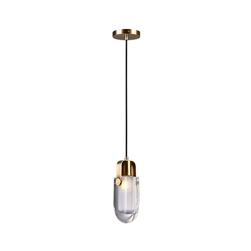 Plafonnier suspendu en cristal à gouttelettes, lampe à Suspension contemporaine à LED dorée Clearhalo