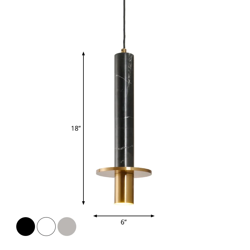 Plafonnier suspendu épée design marbre salle à manger lampe suspendue LED en noir/blanc/beige et laiton Clearhalo