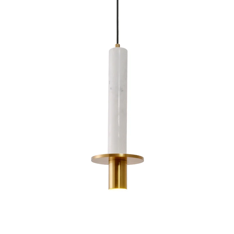 Plafonnier suspendu épée design marbre salle à manger lampe suspendue LED en noir/blanc/beige et laiton Clearhalo