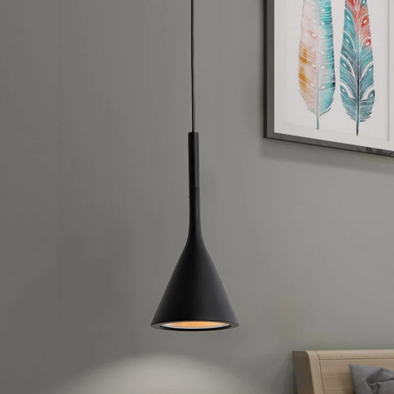 Plafonnier suspendu en forme d'entonnoir, barre de cuisine, en aluminium, 1 ampoule, plafonnier suspendu de Style nordique...