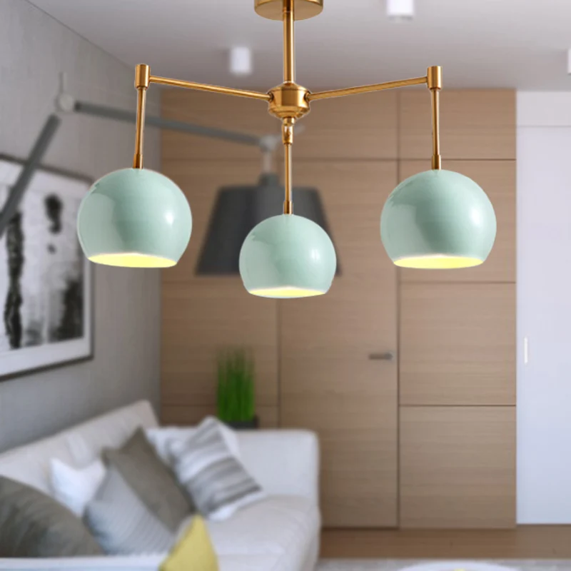 Plafonnier suspendu en forme de dôme Macron en métal, 3/6/8 lumières, lustre bleu, éclairage pour chambre à coucher Clearhalo