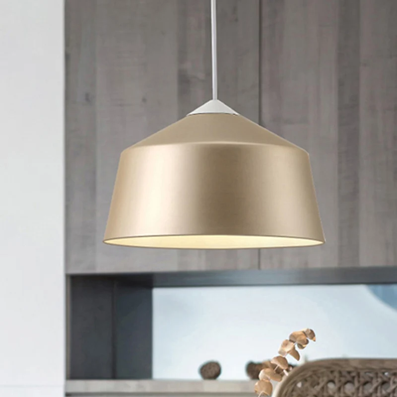 Plafonnier suspendu en forme de dôme en métal nordique, 1 lumière, noir/gris/rose Clearhalo