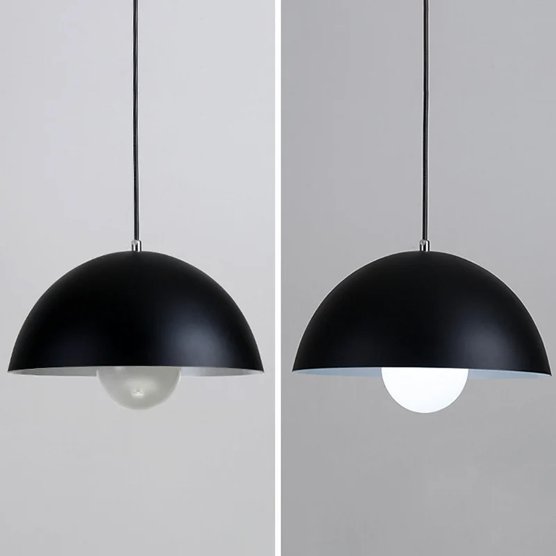 Plafonnier suspendu en forme de dôme pour restaurant, style moderne, en métal, 1 lumière Clearhalo