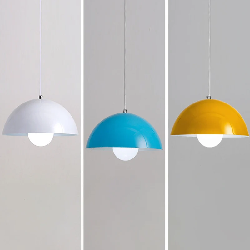 Plafonnier suspendu en forme de dôme pour restaurant, style moderne, en métal, 1 lumière Clearhalo