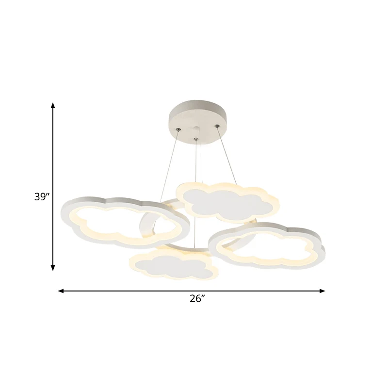 Plafonnier suspendu en forme de nuage, design nordique acrylique, luminaire décoratif d'intérieur, idéal pour une chambre...