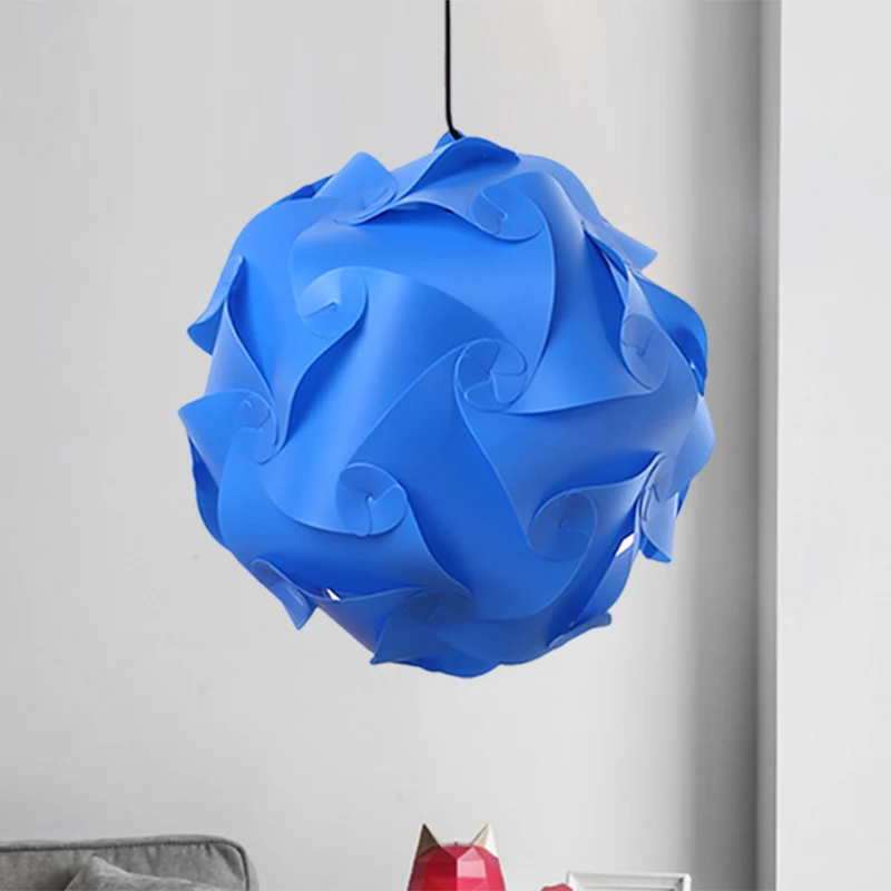 Plafonnier suspendu Simple à 1 lumière en plastique, noir/rouge/bleu, DIY, pour salle d'étude Clearhalo