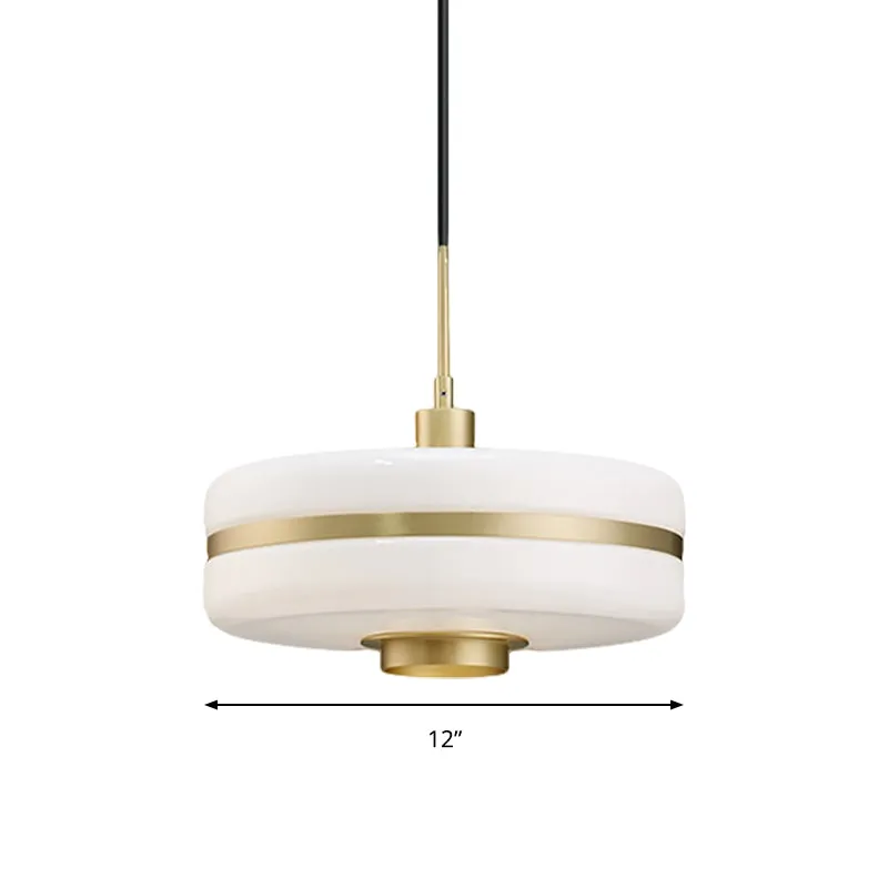 Plafonnier suspendu en verre blanc, 1 lumière moderne, luminaire décoratif d'intérieur, idéal pour le salon Clearhalo
