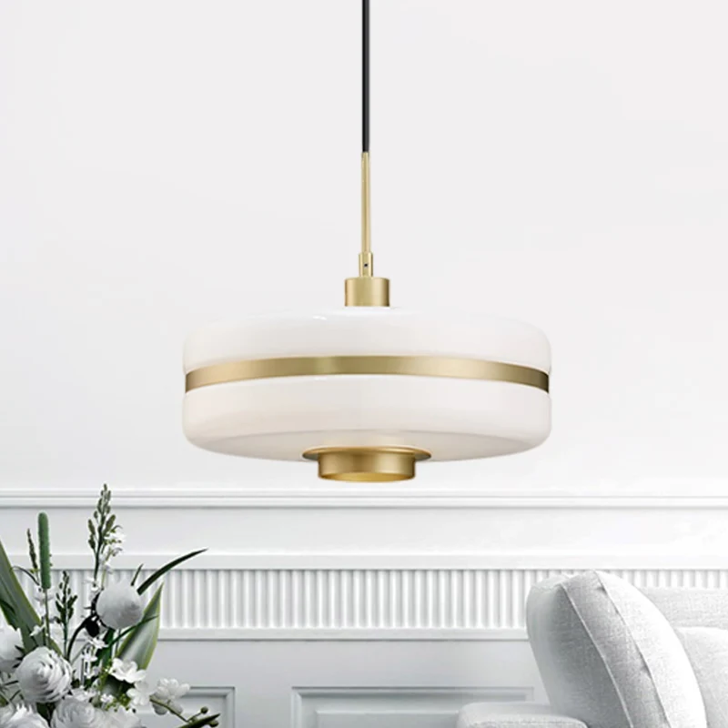 Plafonnier suspendu en verre blanc, 1 lumière moderne, luminaire décoratif d'intérieur, idéal pour le salon Clearhalo