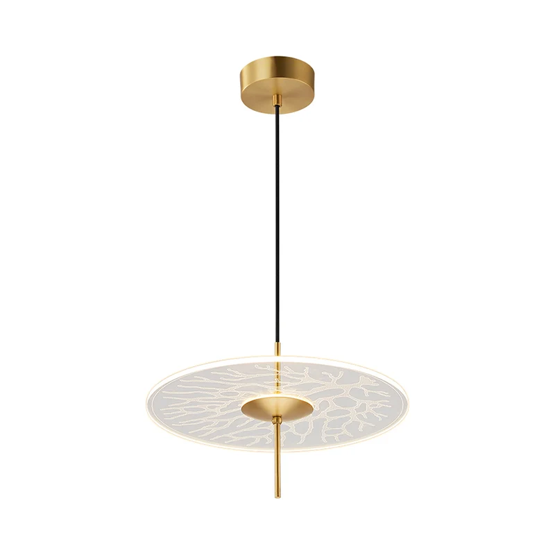Plafonnier suspendu en verre pour Restaurant, disque, contexte clair, LED, minimalisme, lampe à pendule Clearhalo