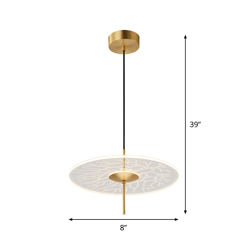 Plafonnier suspendu en verre pour Restaurant, disque, contexte clair, LED, minimalisme, lampe à pendule Clearhalo