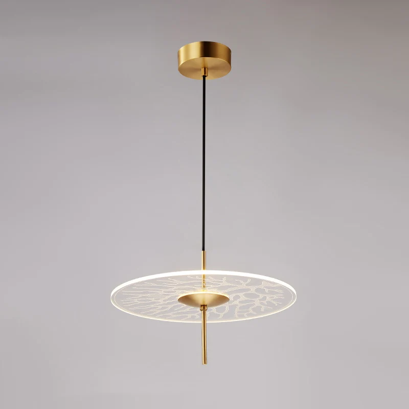 Plafonnier suspendu en verre pour Restaurant, disque, contexte clair, LED, minimalisme, lampe à pendule Clearhalo