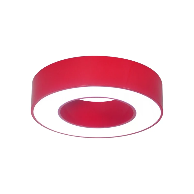 Plafonnier à tambour creux pour enfants, LED en acrylique bleu/rouge/jaune, luminaire proche du plafond Clearhalo