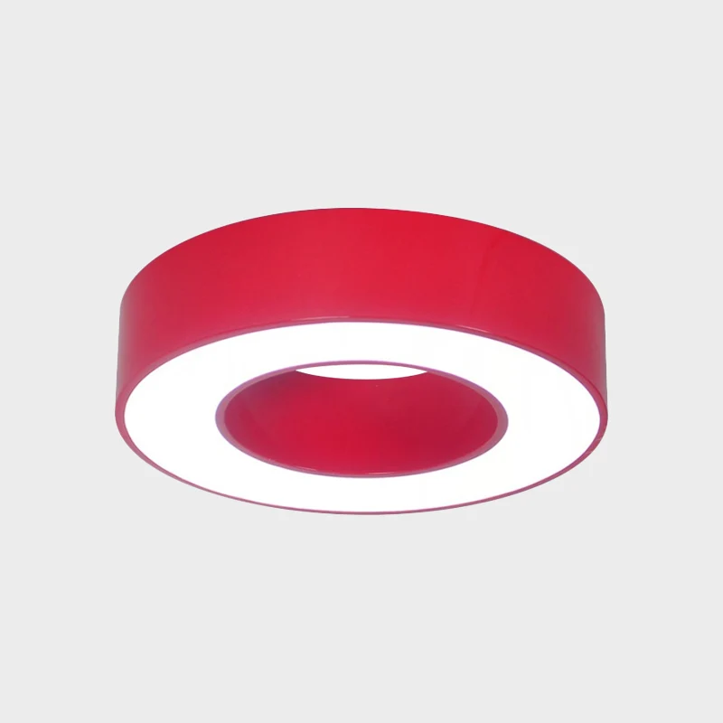 Plafonnier à tambour creux pour enfants, LED en acrylique bleu/rouge/jaune, luminaire proche du plafond Clearhalo