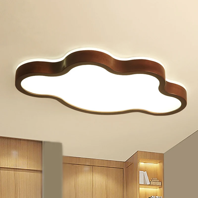 Plafonnier étoile 1 lumière en bois, spot nordique à encastrer pour chambre d'enfant Clearhalo