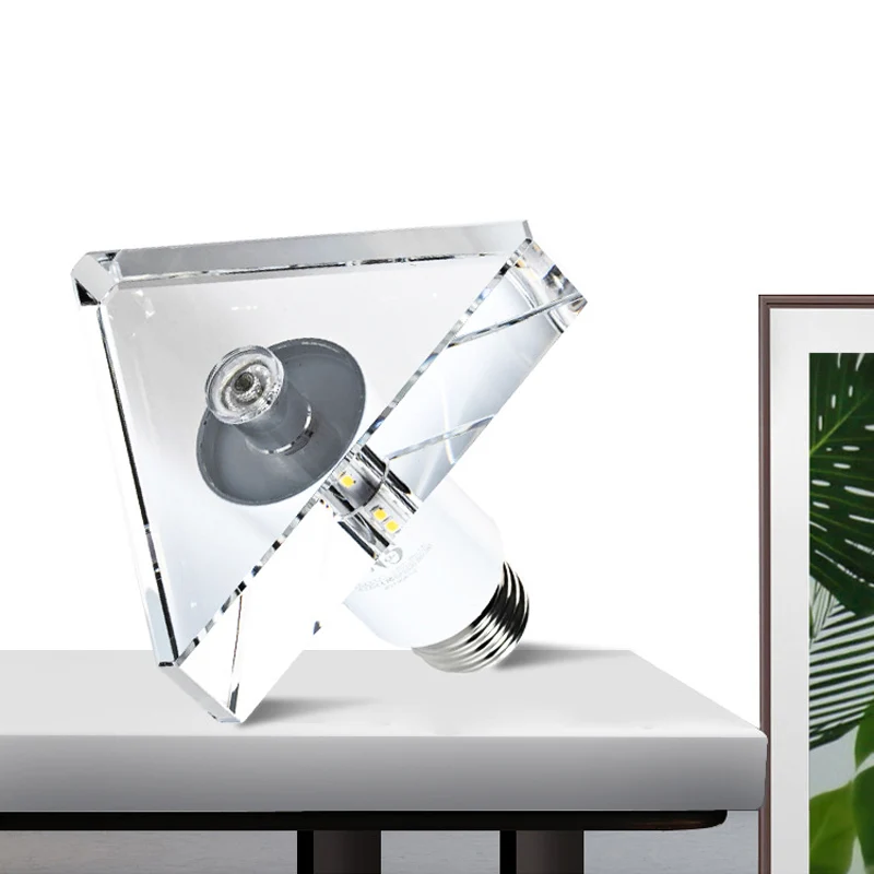 Plafonnier triangulaire moderniste à LED en cristal transparent pour couloir Clearhalo