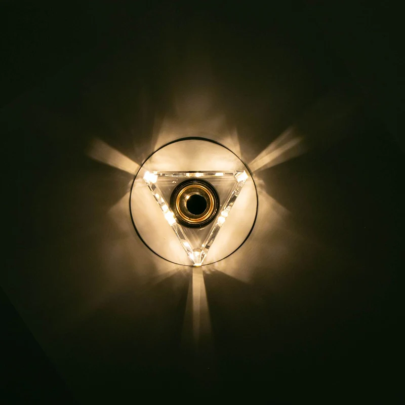 Plafonnier triangulaire moderniste à LED en cristal transparent pour couloir Clearhalo