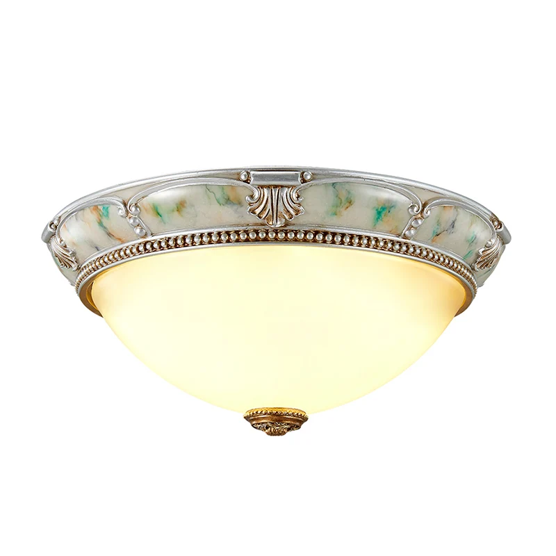 Plafonnier à 1 tête en verre ivoire de 11 po/15 po/19 po de largeur, style traditionnel, en forme de dôme argenté, couloir...