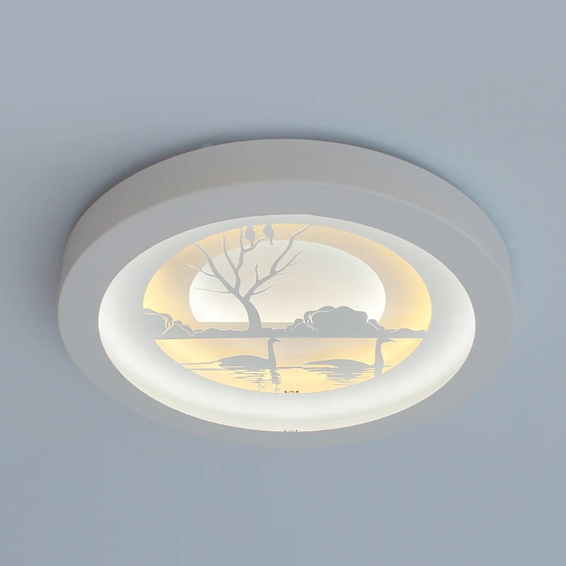 Plafonniers LED circulaires blancs plafonniers encastrés en acrylique nordique pour salon Clearhalo