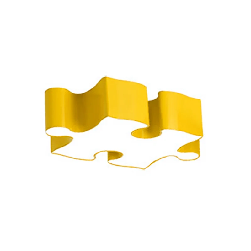 Puzzles Plafonnier Plafonnier Style Enfants Acrylique Rouge/Jaune LED Plafonnier en Blanc/3 Couleurs de Lumière Clearhalo