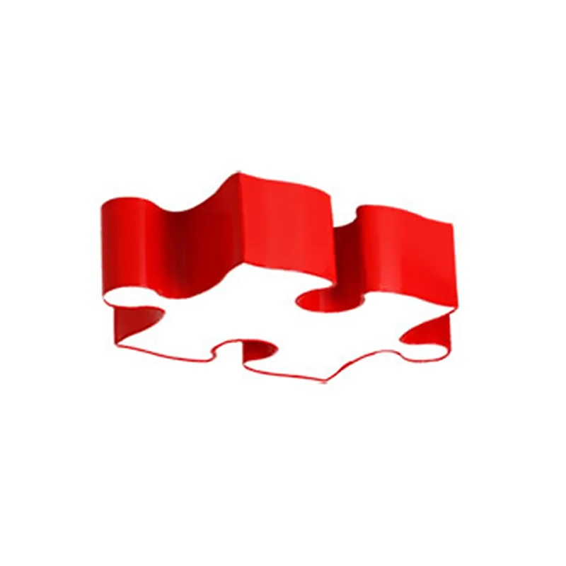 Puzzles Plafonnier Plafonnier Style Enfants Acrylique Rouge/Jaune LED Plafonnier en Blanc/3 Couleurs de Lumière Clearhalo