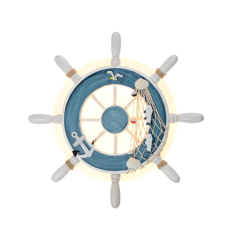 Rudder – lampe murale de chevet en acrylique, LED, éclairage créatif, bleu clair/blanc Clearhalo