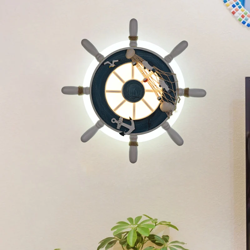 Rudder – lampe murale de chevet en acrylique, LED, éclairage créatif, bleu clair/blanc Clearhalo