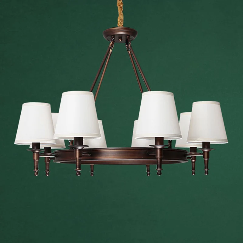 Seau ombre tissu Suspension lumière simplicité salon lustre luminaire Clearhalo