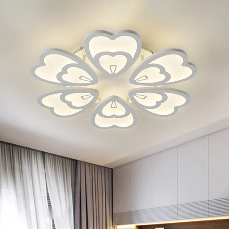 Semi-encastré en acrylique, plume de paon, contemporain, 6/12/15 têtes, lampe de plafond à LED en fleurs blanches, lumière...