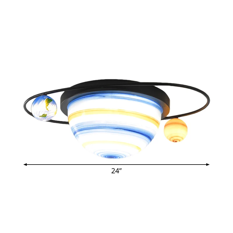Sphère et Astral Plafond pour chambre d'enfant en vitrail à 2 ampoules pour enfants en bleu, lumière chaude/blanche Clearhalo