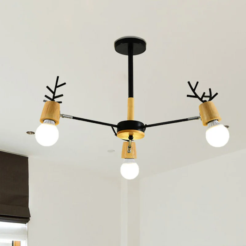 Spoutnik – lustre en métal moderne, éclairage de plafond, 3/6/8 lumières, blanc/noir, avec ampoule nue, pour chambre à cou...