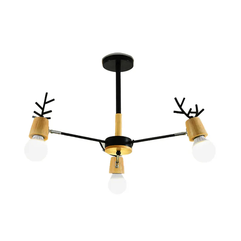 Spoutnik – lustre en métal moderne, éclairage de plafond, 3/6/8 lumières, blanc/noir, avec ampoule nue, pour chambre à cou...