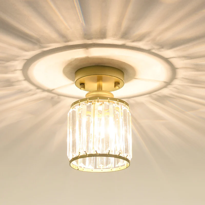 Style moderne en cristal d'appareil d'éclairage de bâti de plafond d'allée de cylindre près du plafonnier Clearhalo