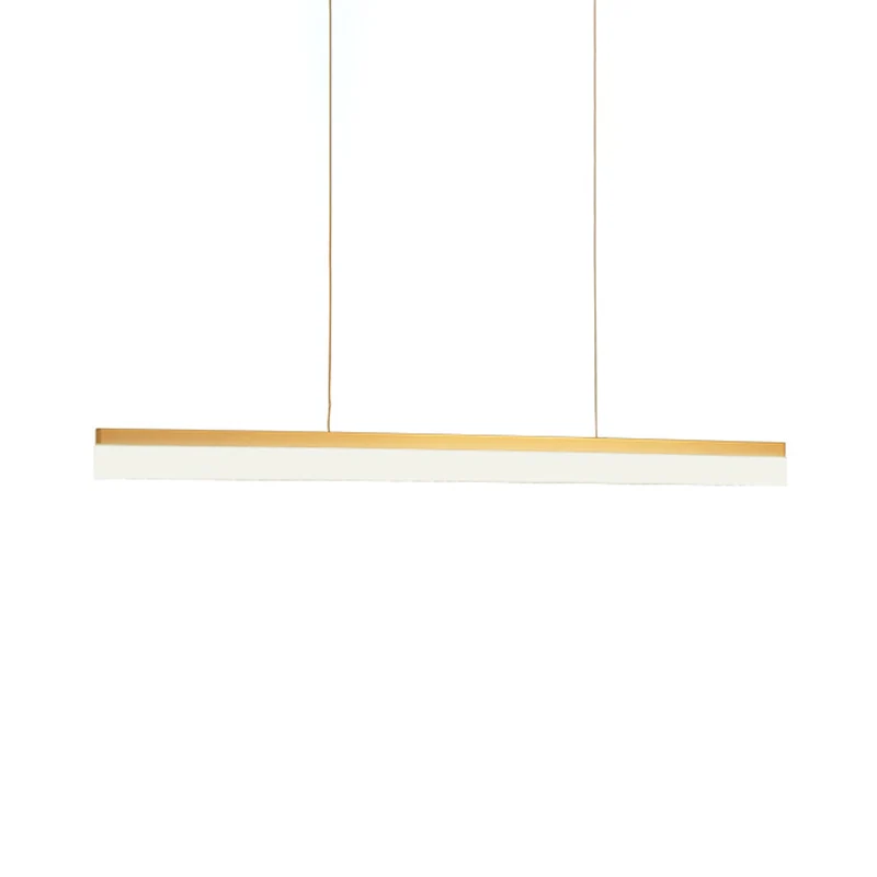 Suspension de bureau LED avec abat-jour linéaire en acrylique, plafonnier noir/or sur table en lumière chaude/blanche/natu...