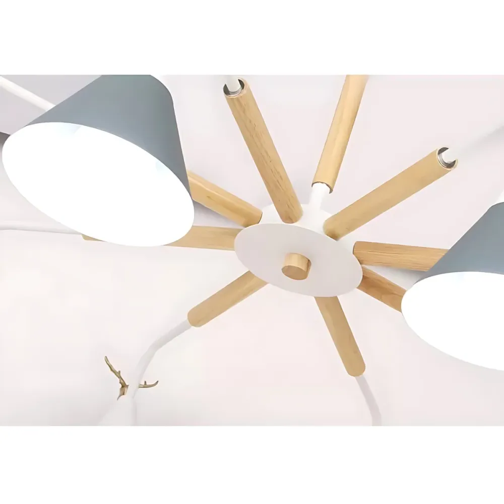 Suspension conique métallique avec lustre de style cerf macaron pour chambre d'enfant Clearhalo