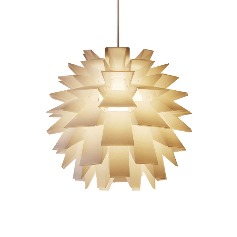 Suspension contemporaine en forme de pomme de pin en plastique à 1 tête pour salon, luminaire suspendu en blanc Clearhalo