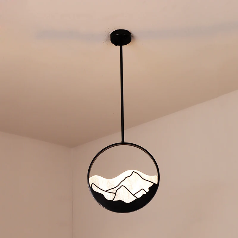 Suspension à 1 lumière de 8 "/ 12" de large, éclairage rond classique en acrylique vers le bas en noir/or Clearhalo