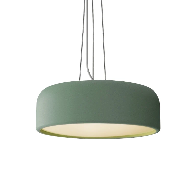 Suspension ronde en aluminium Macaron à ampoule unique vert/texturé blanc/bleu lampe à Suspension de plafond au-dessus de...