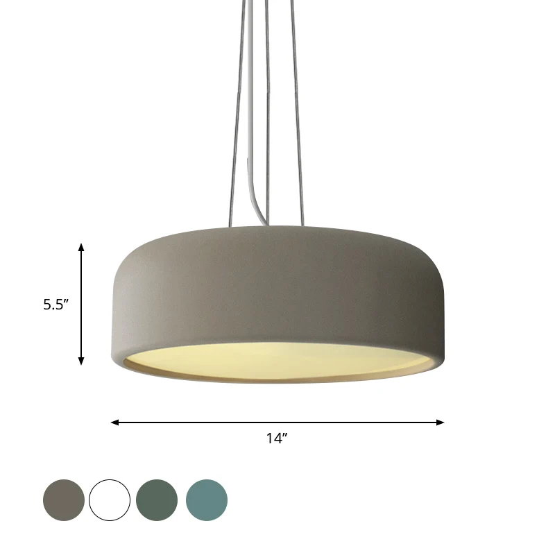 Suspension ronde en aluminium Macaron à ampoule unique vert/texturé blanc/bleu lampe à Suspension de plafond au-dessus de...